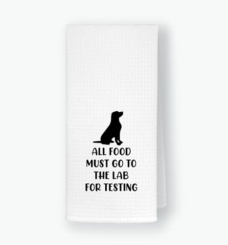 QODUNG All Food Must Go to The Lab for Testing Soft Kitchen Towels Dishcloths 16x24 Inch,Funny Labrador Drying Cloth Hand Towels Tea Towels for Kitchen,Dog Lover Labrador Mom Gifts