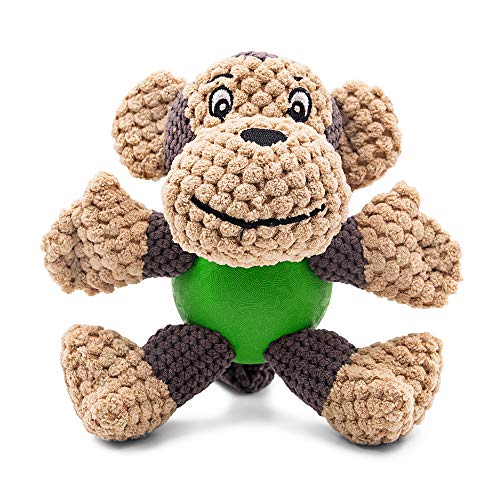 Raffaelo Dog Toy, Plush Squeaking Dog Toys, Dog Plush Toy, Chew Toy with Squeaker, Teeth Cleaning for Puppy, Small and Medium Dogs, Not Suitable for Big Dogs (Plush Toys-Monkey(5.9-6.3"))
