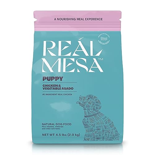 REÁL MESA Premium Puppy Food - High Protein, Nutritious Puppy Dog Food for Growth & Development, Chicken & Vegetable Asado (4.5lbs)