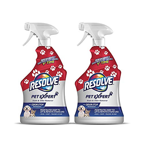 Resolve Pet Expert Carpet Spot & Stain Remover Spray, Pet Stain and Odor Remover, Carpet Cleaner, 22oz (Pack of 2)