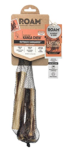 Roam Pet Treats Kanga Chew – Outback Kangaroo Knuckle Shin Bone Dog Chew, Single Ingredient, All Natural, Grain-Free, & Gluten-Free