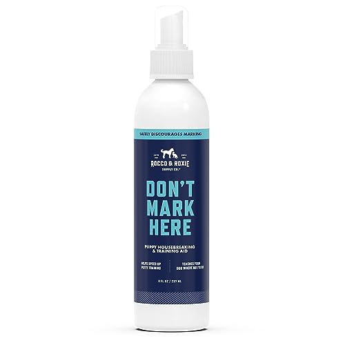 Rocco & Roxie Dog Potty Training Don't Mark Here - No Pee Repellent Spray for Dogs Indoor & Outdoor - Puppy Housebreaking Supplies - Anti Peeing for Dogs and Puppies - Made in USA