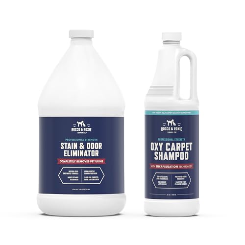 Rocco & Roxie Pet Stain & Odor Eliminator Carpet Cleaning Bundle - Enzymatic Urine Destroyer for Cats and Dogs