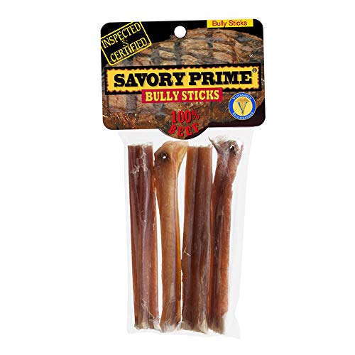 Savory Prime 300 American Bully Sticks (4 Pack) Dog Treats, 5"