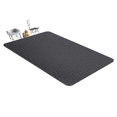 Seagull Сomfortable Pet Grooming Mat | Padded Mat for at-Home Grooming Dogs and Cats | Bathing Mat for Pets, 23×16 Inch, Anthracite