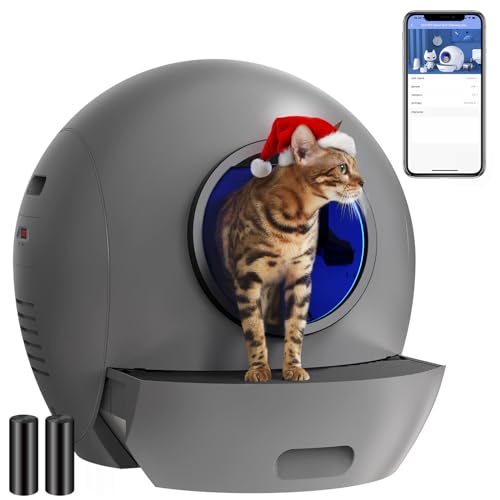 Self Cleaning Cat Litter Box: ELS PET Hands-Off 60L Extra Large Cat Litter Box, Odor Eliminating Smart Litter Box with APP Control, 2.4Ghz WiFi Only, Automatic Cat Litter Box for Multiple Cats