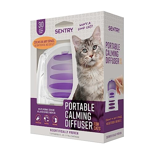 Sentry Behavior Portable Calming Diffuser for Cats, Reduces Stress and Bad Behavior with Calming Pheromones, Easy-to-use Portable Design, 30 Day Release