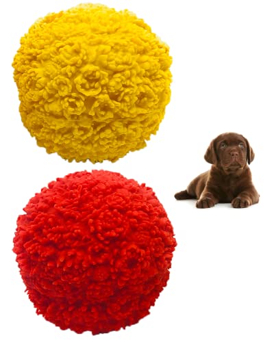 Set of 2 Squeaky Rubber Balls for Puppies - 3" - Sensory Dog Toys - Soft Natural Rubber (Latex) - Puppies Small Breeds - Comply with Same Safety Standards as Baby Toys