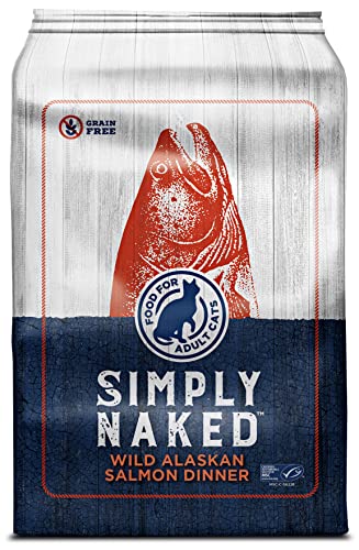 SIMPLY NAKED Wild Alaskan Salmon Grain-Free Cat Food | No Chicken or Other Animal by-Products | Rich in Omega 3 & 6 Fatty Acids | Sustainably Sourced Wild Caught Fish | Made in The USA | 4lb Bag