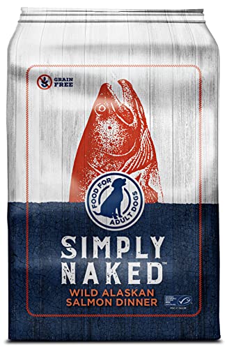 SIMPLY NAKED Wild Alaskan Salmon Grain-Free Dog Food | No Chicken or Other Animal by-Products | Rich in Omega 3 & 6 Fatty Acids | Sustainably Sourced Wild Caught Fish | Made in The USA | 4lb Bag