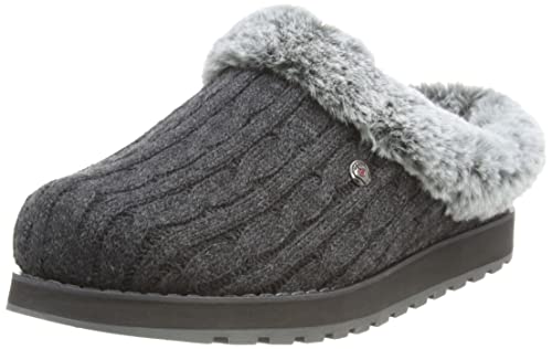 Skechers BOBS Women's Keepsakes - Ice Angel Slipper, Charcoal, 7.5 W US