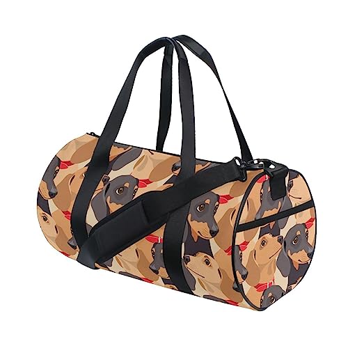 Sletend Sport Duffle Bag Travel Weekender Overnight Bag Gym Bag Womens Mens, Cartoon Dachshund Travel Duffel Bag for Plane Sport Gym Tote Bags Yoga