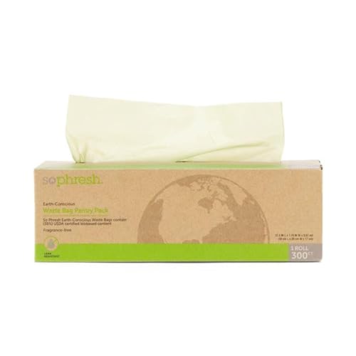 So Phresh Earth-Conscious 38% USDA Certified Biobased Content Pantry Pack Dog Waste Bags, Count of 300