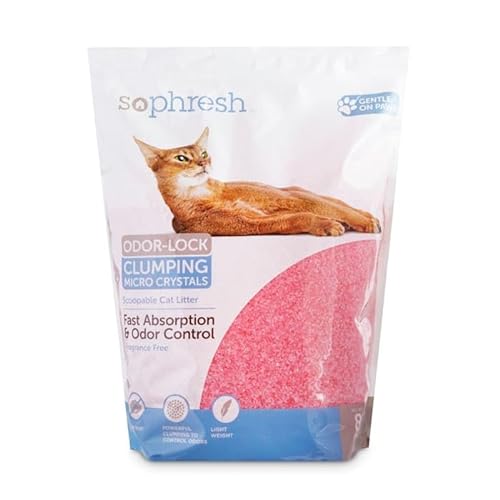 So Phresh Scoopable Odor-Lock Clumping Micro Crystal Cat Litter in Pink Silica, 8 lbs.