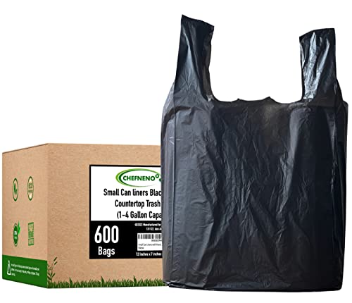 T-shirt Grocery Shopping Bags (600 ct.) Biodegradable Black Restaurant Bags (11.5" x 6.5" x 22") Multipurpose Pet Waste Bag Compatible with Arm & Hammer Swivel Bin & Rake pooper scooper