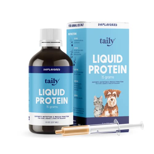 Taily AminoPets Liquid Collagen Protein Supplement for Dogs, Cats Food Topper, Weight Gain & Recovery - Muscle & Mobility - AminoPets Hydrolyzed Collagen Made in USA 8 oz