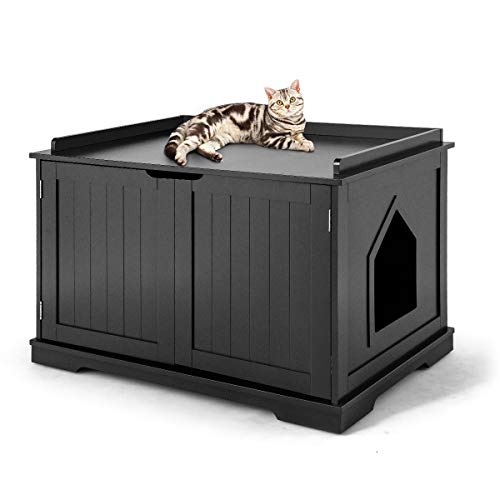 Dual Cat Litter Box Furniture