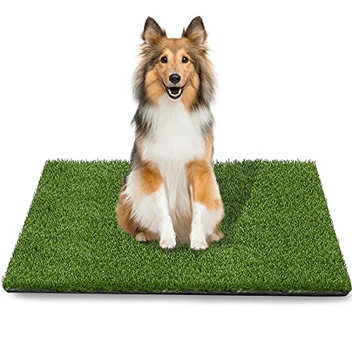 TAOAT 39.4 x 31.5 Inches Fake Grass Pee for Dog Artificial Grass Rug Pad for Puppy Potty Washable Grass Mat for Pet Training with Drainage Hole and Easy to Clean