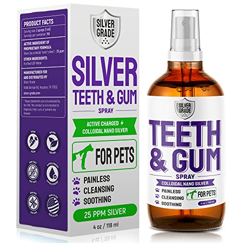 Teeth & Gum Spray for Dogs and Cats ● Dental Formula for Dog Mouth Rinse & Cat Mouth Care ● Cat & Dog Fresh Breath, Clean Teeth, No Pain Or Burning ● Dog Plaque and Tartar Remover (4 Oz)