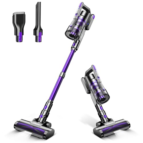 Tikom V700 Cordless Vacuum Cleaner with 450W 33Kpa Powerful Suction, Up to 50 Mins Runtime, 1.3L Dust Cup, 6 in 1 Stick Vacuum Cleaner Ideal for Carpet, Pet Hair, Hard Floor, Purple