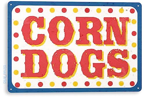 TIN SIGN Corn Dogs Fresh Market Fair Grounds Carnival Food Truck Metal Sign Decor C598