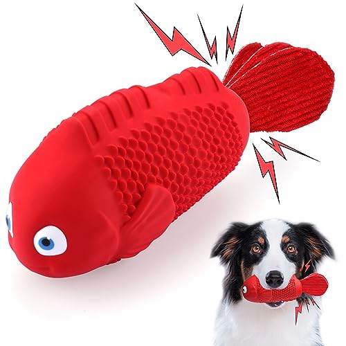 Tough Squeaky Dog Toys for Aggressive Chewers Large Breed, Dog Chew Toys, Super Chewer Dog Toys, Rubber Dog Toys for Large Dogs, Durable Dog Toys for Medium Dogs, Upgraded Indestructible Dog Toys