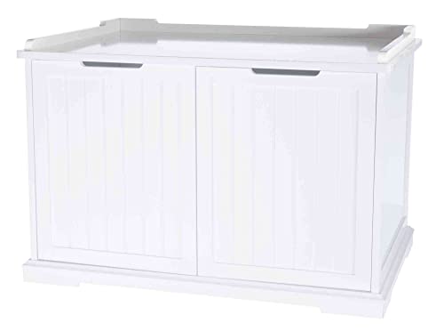 TRIXIE Furniture Style XL Cat Litter Box Enclosure, Hidden Cat Washroom, Side Table Pet Home, White
