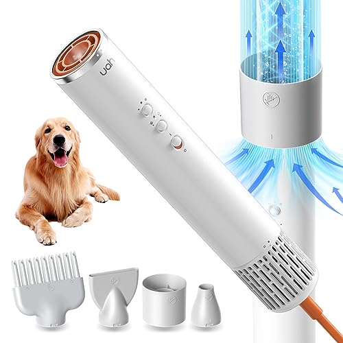 uahpet Dog Dryer, 62M/S Wind Speed Dog Hair Dryer with NTC Smart Temperature Control & 170 Million Negative Lons Dog Blow Dryer, Pet Hair Dryer for Household Travel Camping