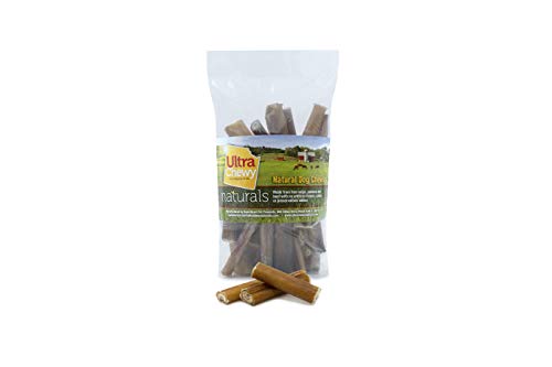 Ultra Chewy Dog Treats, Beef Bully Sticks 2"-5", All Natural Ingredients, Made in Brazil - 0.5 Pound