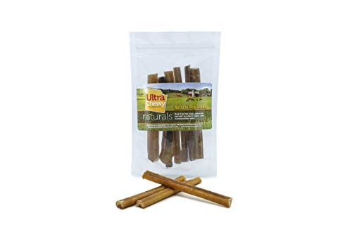 Ultra Chewy Dog Treats, Beef Bully Sticks 6", All Natural Ingredients, Made in Brazil, Free Range Pasture Fed Beef, High Protein, Easy to Digest, Promotes Dental Health, Grain Free, 100% Beef 6 Count