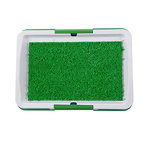 Unicron Dog Potty Tray Grass pad Puppy Pee Pad with Tray Large Dog Litter Box Toilet Artificial Fake Grass Puppy Training Pads Dog Patio Potty Pet Potty Indoor Outdoor Toilet Pad Mat for Balcony