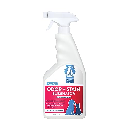 Unique Pet Odor and Stain Eliminator - 24 oz. Ready-to-Use Liquid Spray - Bio-Enzymatic Formula Eliminates Old and New Pet Odor and Pet Stains (Packaging May Vary)