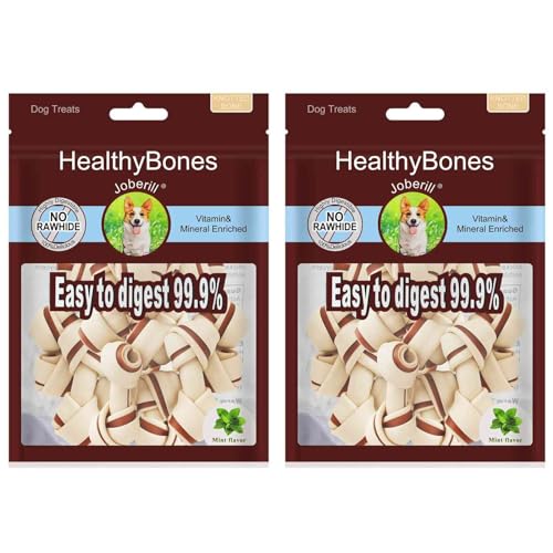 UrbanX HealthyBones Beef Rawhide Free Healthy Mini Chews for Boxador and Other Large Mixed Breed Dogs Great Foods for Training Rewards, 14 Count