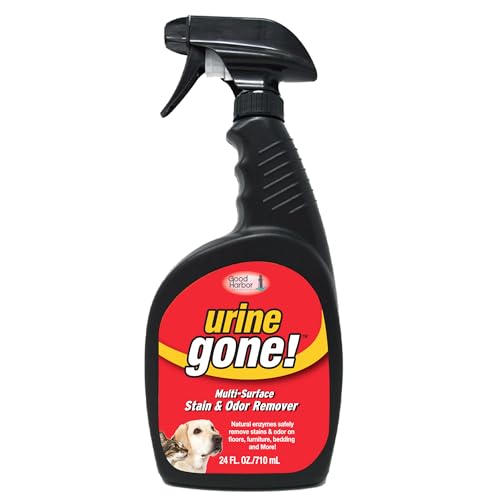 Urine Gone Pet Stain & Odor Remover: Professional Strength, Fast-Acting, Enzymes Breakdown Stains and Odor on Carpet, Floor, Furniture & More. Helps Stop Dog, Cat Remarking (24 oz.)