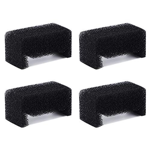 Vekonn Elliptical Pet Fountain Stainless Steel Top Sponge Foam Filter, 4 Filters Pack Black, Cat Water Fountain Foam Filter