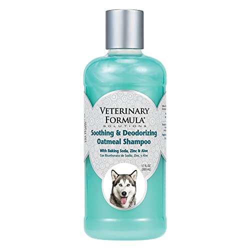 Veterinary Formula Solutions Soothing and Deodorizing Oatmeal Shampoo for Dogs –Baking Soda, Zinc and Aloe Eliminate Odors, Cleanse, Hydrate and Heal Skin – Long-Lasting Fragrance (17oz)