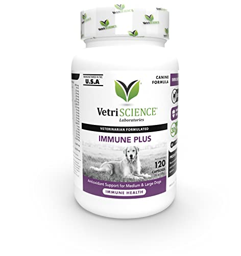 VetriScience Immune Plus Immunity Support for Dogs, 120 Capsules – Immune and Allergy Support Supplement for Dogs Over 30 Pounds - Formerly Cell Advance 880