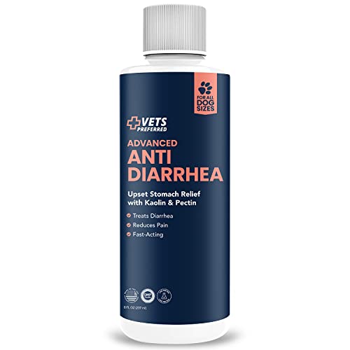 Vets Preferred Dog Anti Diarrhea Liquid - Diarrhea Relief with Pectin and Kaolin (8 oz.) | Once Every 12 Hours for Dog Diarrhea & Dog Gas Relief