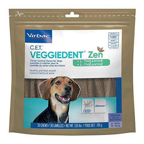 Virbac C.E.T. VEGGIEDENT Zen Tartar Control Chews for Dogs - Medium