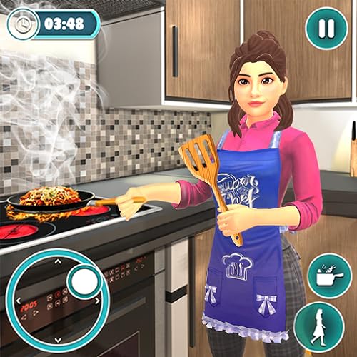 Virtual Amazing Chef Mom Life Simulator Game - Best Master Kitchen Chef Games - Free Food Cooking Games for Girls - Home Chef Restaurant Game Food Delivery - Burgers and Pizza Cooking Fever