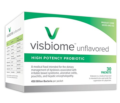 Visbiome® High Potency Probiotic 450 Billion Strength - 30 Packets Unflavored Powder - Original De Simone Formulation - Shipped Cold in Recyclable Cooler with Temperature Monitor.