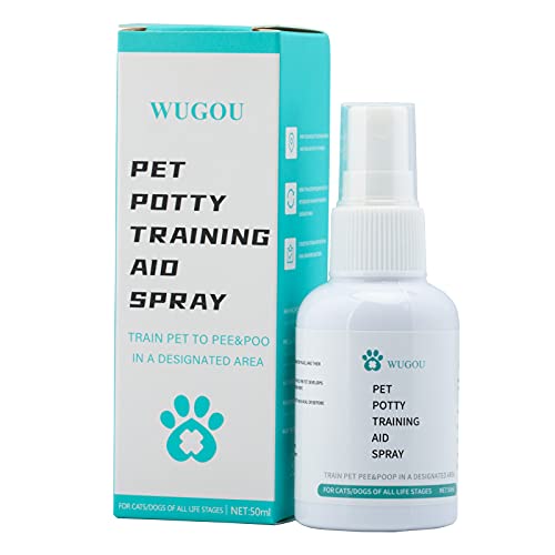 VVUGOU Puppy Potty Training Spray,Toilet & Behavior Aids for Cats Dogs,Pet Corrector Spray Pee Grass Pad,Train Pet Where to Urinate, All Life Stages, Indoor Outdoor Use, White, 1.69 Fl Oz (Pack of 1)