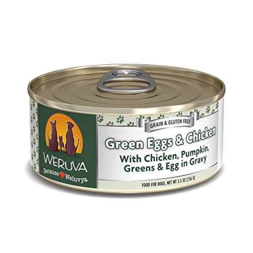 Weruva Classic Dog Food, Green Eggs & Chicken with Chicken Breast & Pumpkin in Gravy, 5.5oz Can (Pack of 24)