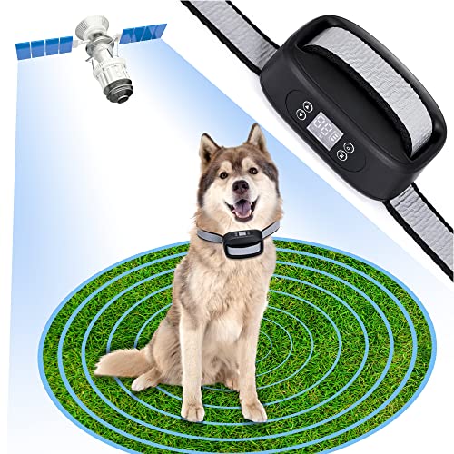 WIEZ GPS Wireless Dog Fence, Electric Dog Fence with GPS, Range 98-3281 ft, Adjustable Warning Strength, Rechargeable, Pet Containment System, Suitable for All Medium and Large Dogs