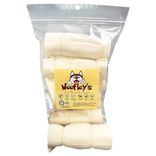 Woofley's 5-6" Buffalo Beef Cheek Roll - (5 Count) - Beef Cheek Rolls for Dogs - Long Lasting Natural Dog Chews