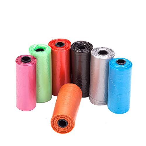 yanbirdfx 4Rolls/60Pcs Solid Color Waste Pick Up Bag Dog Puppy Poop Degradable Clean-up Random Color