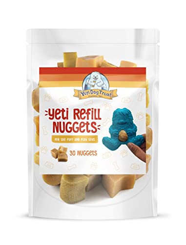 Yeti Refill Nuggets for Puff and Play Dog Toys, Natural Yak Cheese Treats for Interactive Chew Toys and Dispensers, 30 Pieces, 14 Oz