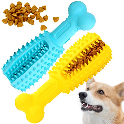 Youngever 2 Pack Dog Treat Toys for Pet Teeth Cleaning, Chewing, Fetching, Treat Food Dispensing Toys (Large 5.8 inch)