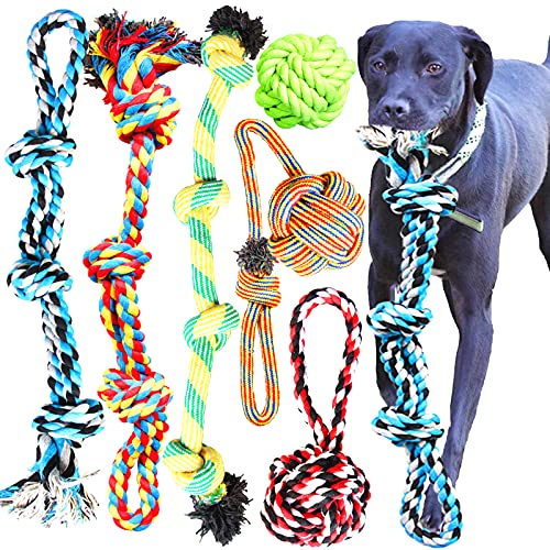 Youngever 6 Pack Large Dog Rope Toys, Dog Chew Toys, Dog Toys for Large, XL Large Breed Dogs
