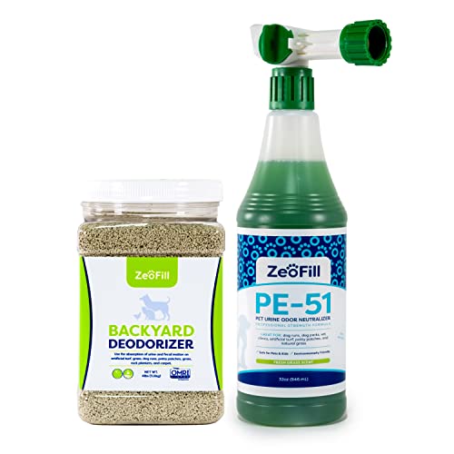 Zeofill Starter Pack - Backyard Deodorizer – Pet Urine Odor Eliminator with free 120 dog poop bags - Outdoor Use – Eliminator & Deodorizer